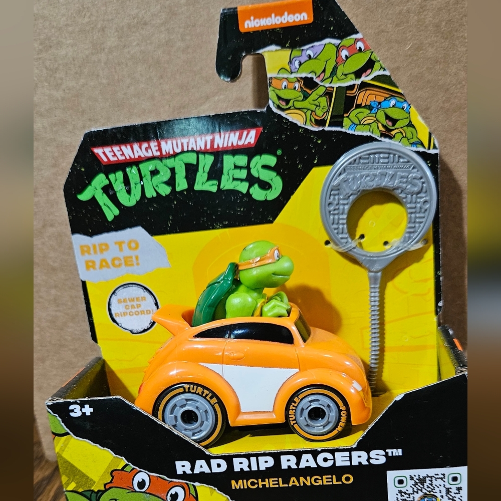 Teenage Mutant Ninja Turtles Rad Rip Racer - Michaelangelo - Orange Taxi - NEW